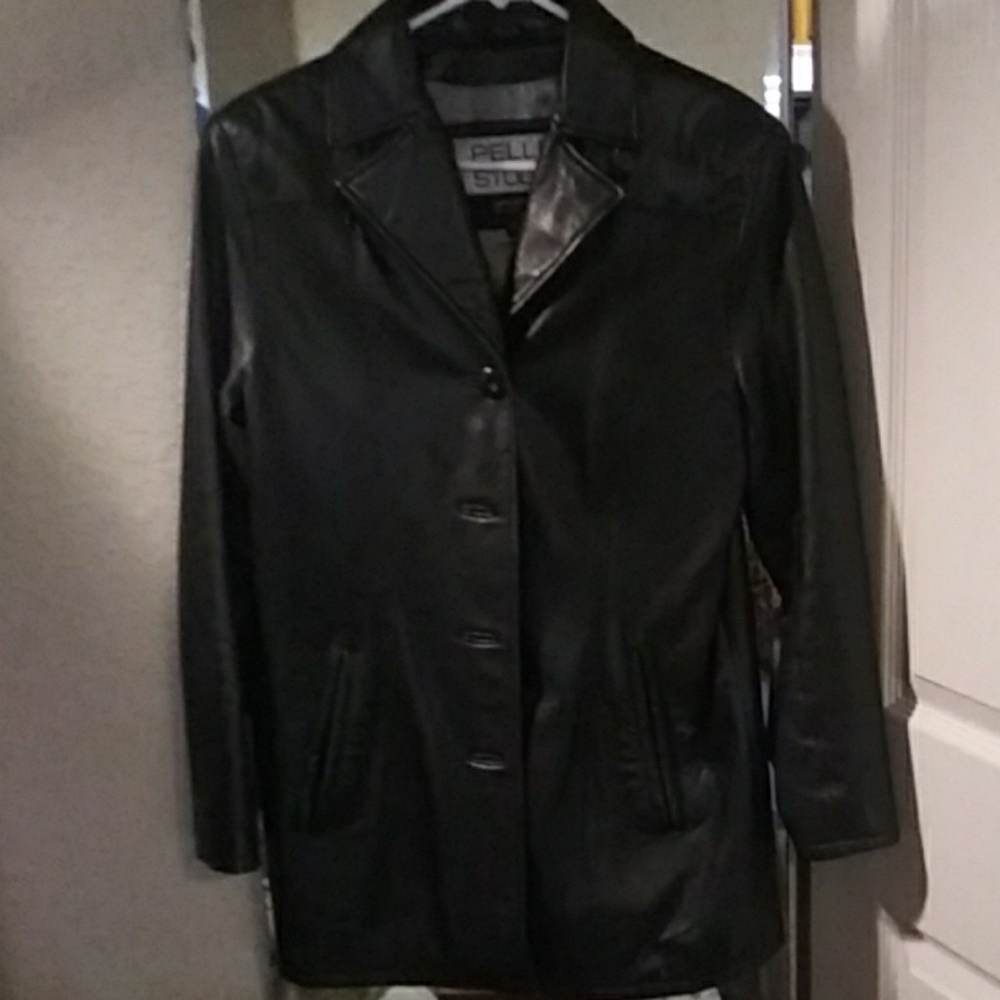 Black leather jacket